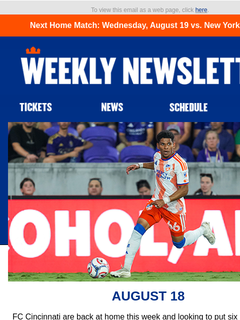 fccincinnati newsletter: This Week in Orange and Blue