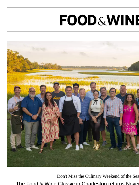 foodandwine newsletter: Fall's Top Culinary Weekend Is Filling Fast
