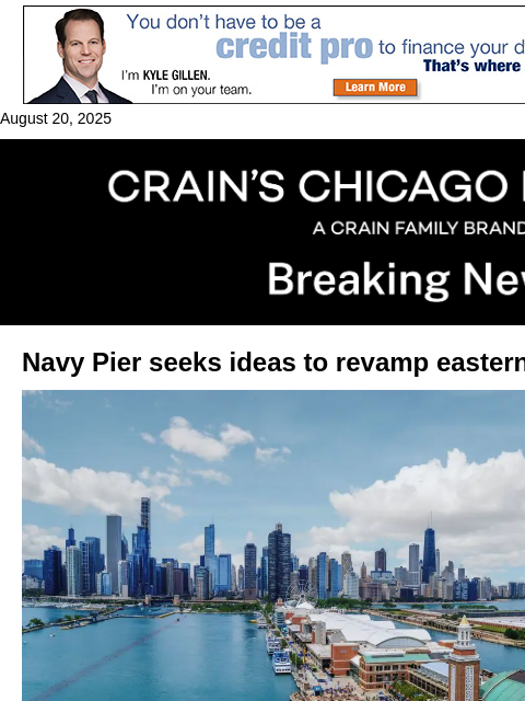 crainalerts newsletter: Navy Pier seeks ideas for east-end revamp