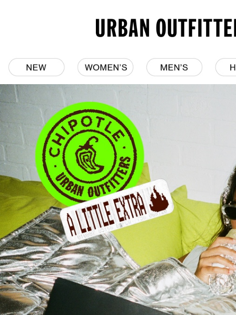urbanoutfitters newsletter: out for delivery: UO x Chipotle 🌯