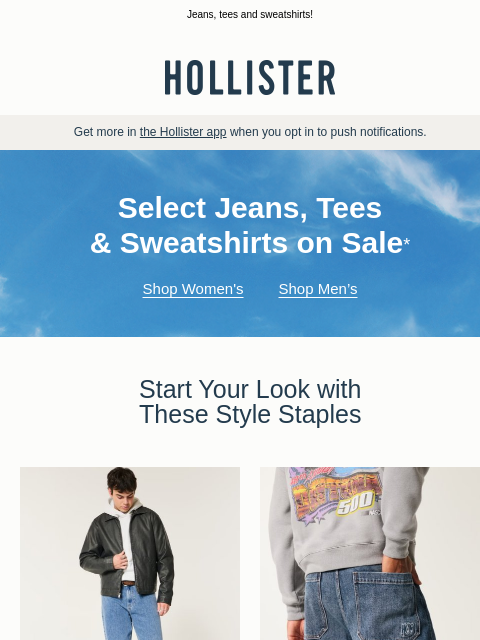 hollisterco newsletter: 🚨 ON SALE NOW 🚨