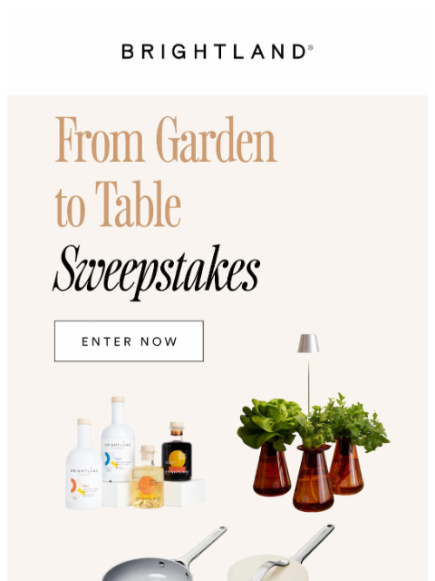 brightland newsletter: Win a $750 Bundle-- Cookware, Brightland Sets, & a...