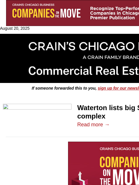crainalerts newsletter: Big South Loop apartment complex listed