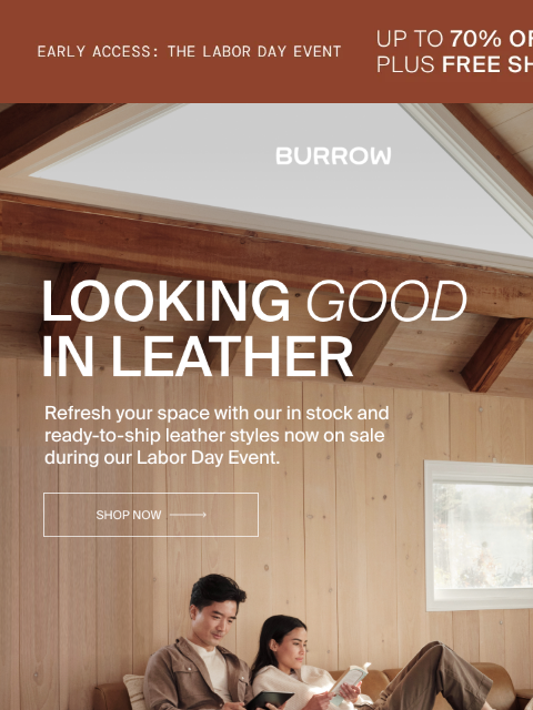 burrow newsletter: Leather looks now on SALE