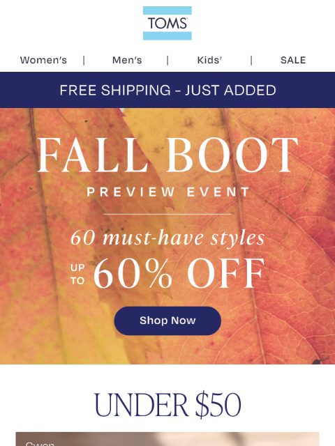 toms newsletter: More Boot Picks for Under $50