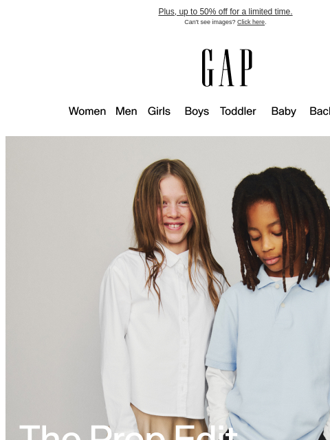 gap newsletter: Get their M–F outfits early