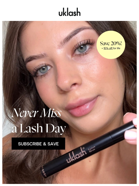 uklash newsletter: 20% off + full control? Yes please! ☝️💝