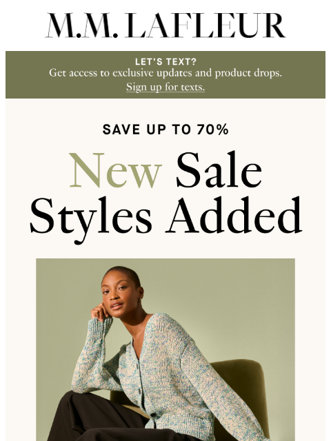 mmlafleur newsletter: OUR SALE PAGE JUST GOT BIGGER—and better.