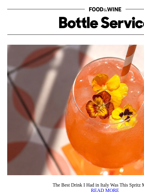 foodandwine newsletter: The Best Drink I Had in Italy Was This Spritz Mash...