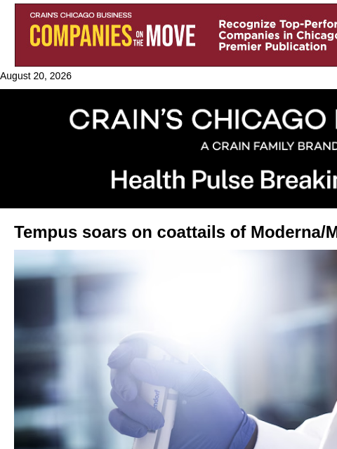 crainalerts newsletter: Tempus rides cancer vaccine upswing