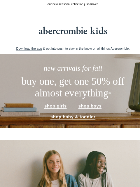 abercrombie newsletter: there's a slight chill in the air 🍂