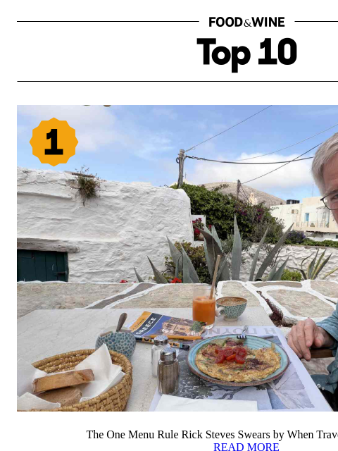 foodandwine newsletter: The One Menu Rule Rick Steves Swears by When Trave...