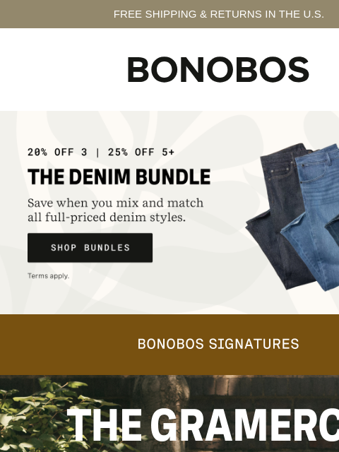 bonobos newsletter: The Gramercy: Not Like Other Jeans