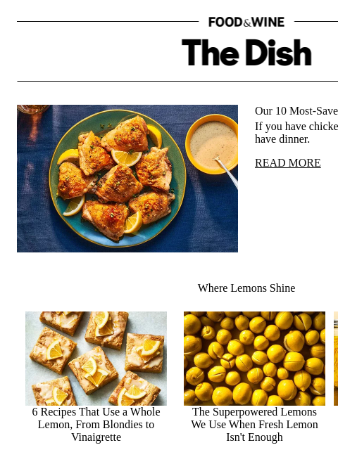 foodandwine newsletter: Our 10 Most-Saved Lemon Chicken Recipes