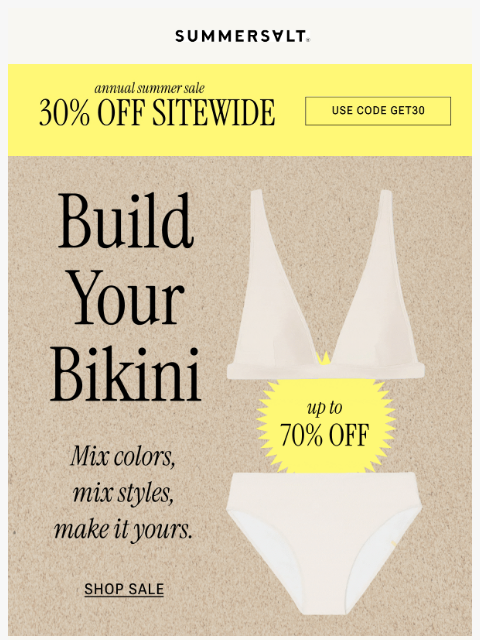 summersalt newsletter: Yes, bikinis are on SALE, too