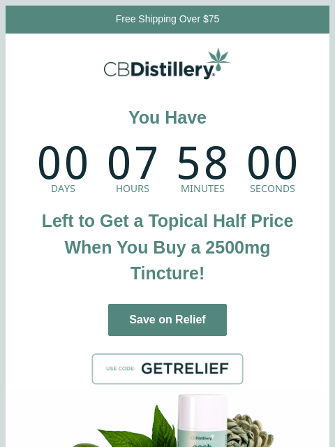 thecbdistillery newsletter: Time is running out to save 50% on a topical produ...