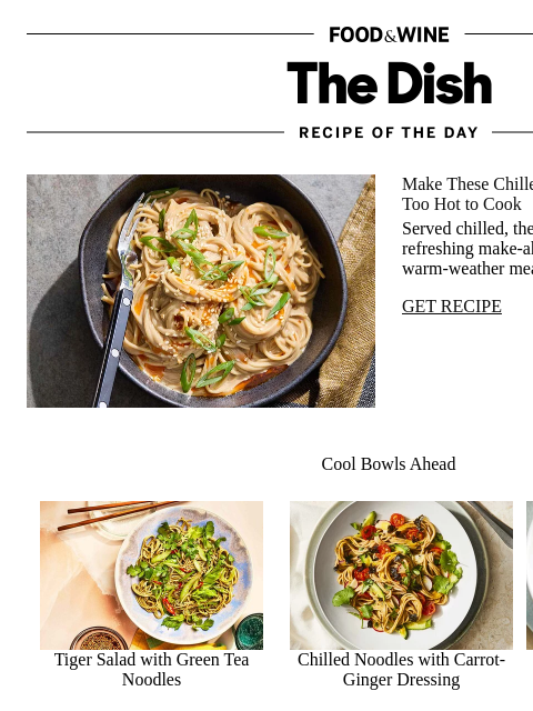 foodandwine newsletter: Chilled Sesame Noodles