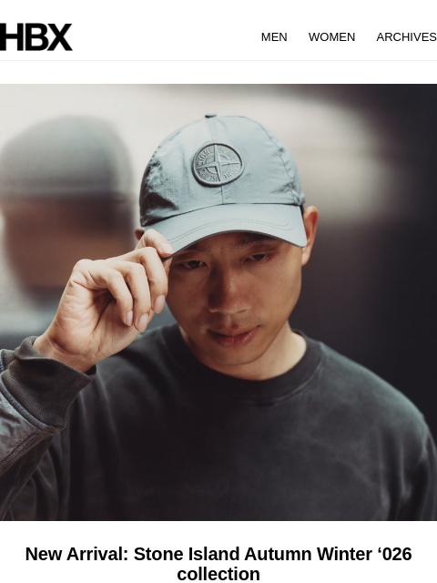 hbx newsletter: New Arrival: Stone Island Autumn Winter ‘026 colle...