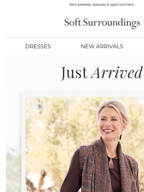 softsurroundings newsletter: New Fall Arrivals