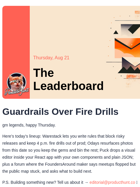 producthunt newsletter: 😸 No more risky merges