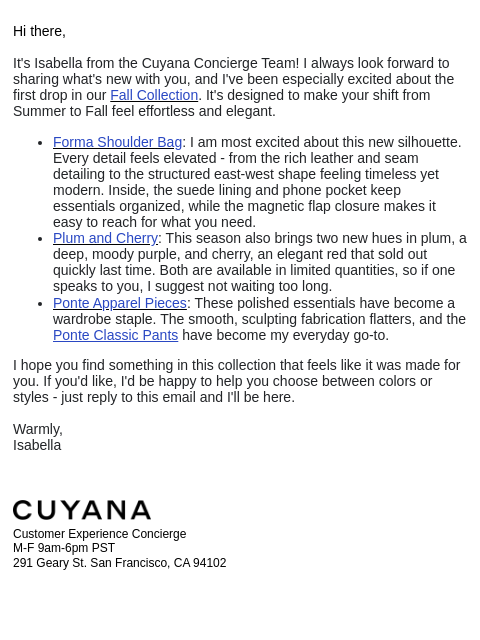 cuyana newsletter: Hi there, Something New Is Here for Fall