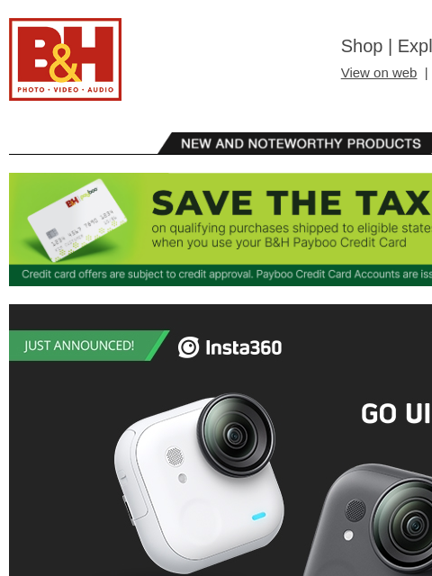 bhphotovideo newsletter: Insta360 Announces Go Ultra 4K60 Action Cam + New ...