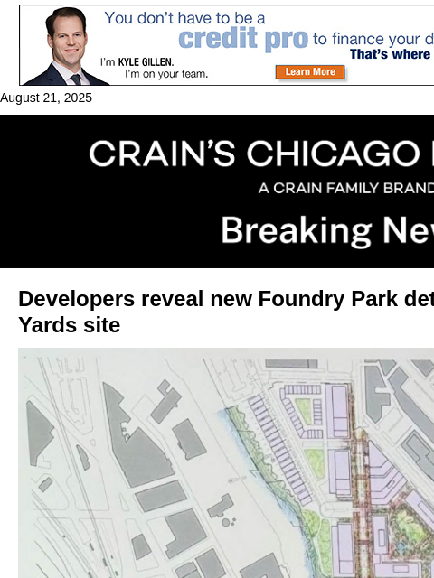 crainalerts newsletter: New Foundry Park plan for old Lincoln Yards site r...
