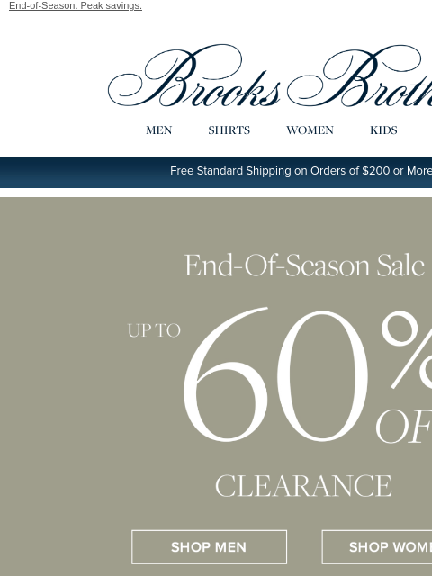 brooksbrothers newsletter: Score up to 60% off select styles