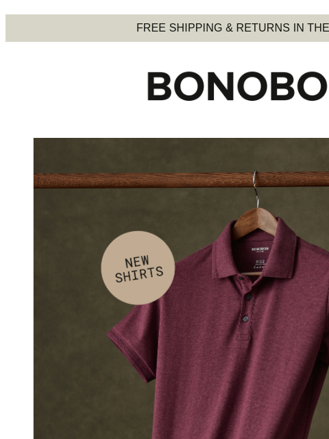 bonobos newsletter: New Short Sleeve Shirts for Year-Round