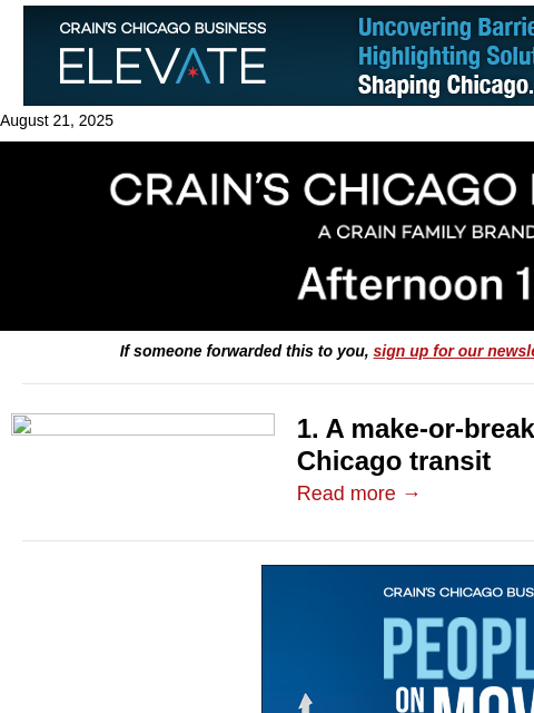 crainalerts newsletter: A make-or-break transit veto