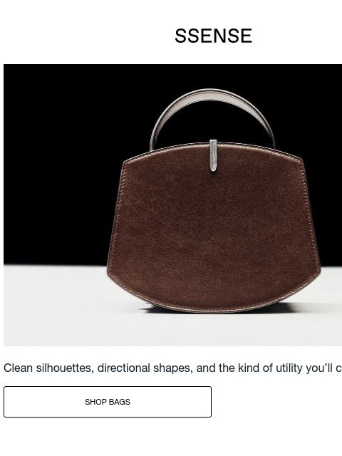 ssense newsletter: Big Totes, Curved Clutches, and More