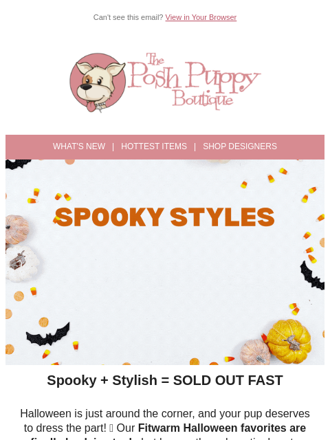 poshpuppyboutique newsletter: 👻 Back in Stock: Halloween Fitwarm Favorites (The...