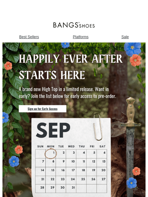 bangsshoes newsletter: Happily Ever After Starts Here... ⚔️🌼