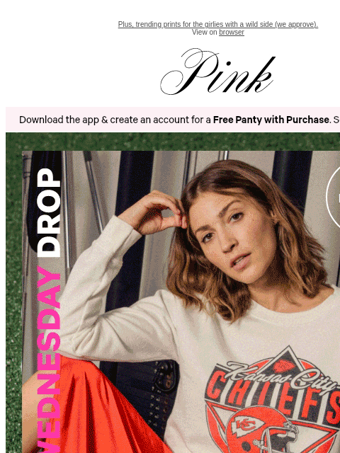 vspink newsletter: Our Newest Drop Is a Touchdown 💁‍♀️