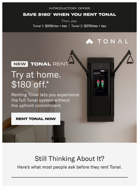 tonal newsletter: Rent Tonal. Everything you need to know.