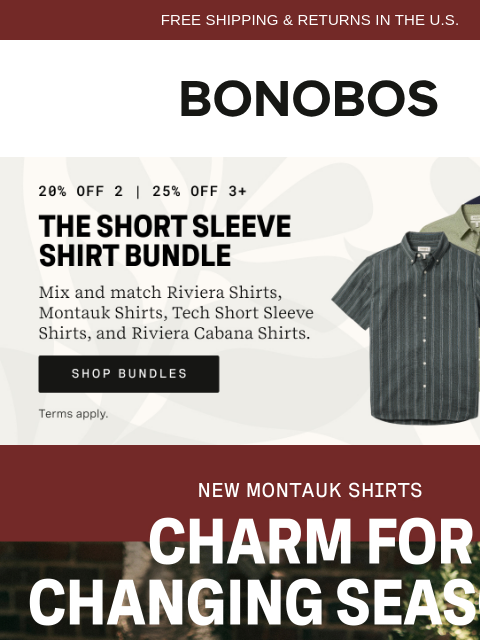 bonobos newsletter: The Montauk Shirt + More to Bundle