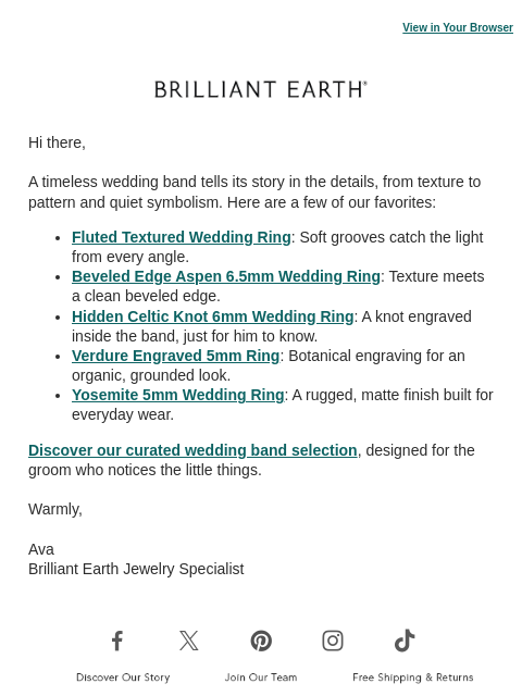 brilliantearth newsletter: See why these men's bands are trending