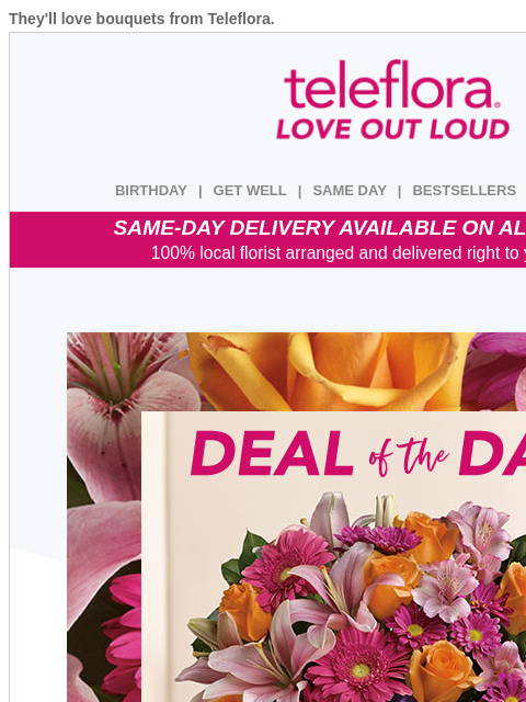teleflora newsletter: Steal this Deal 🌟 20% Off Now