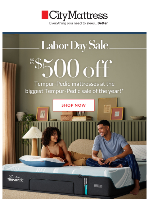 citymattress newsletter: The biggest Tempur-Pedic sale of the year is on!