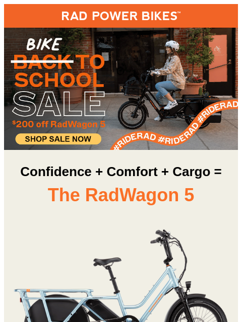 radpowerbikes newsletter: Our "Bike-to-School" Sale Just Peddled In!
