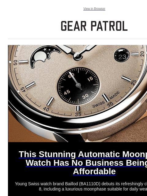 gearpatrol newsletter: This Stunning Moonphase Watch Costs Much Less Than...