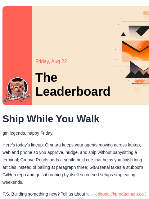 producthunt newsletter: 😸 Agents in your pocket