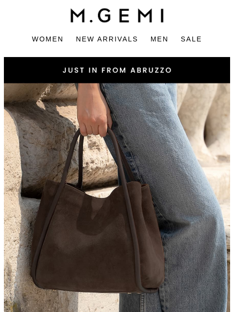 mgemi newsletter: Just In: A New Suede Bag