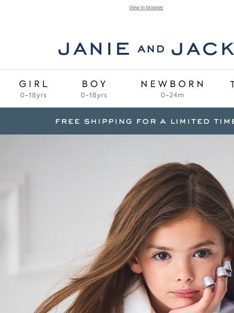 janieandjack newsletter: Free shipping is yours for a limited time