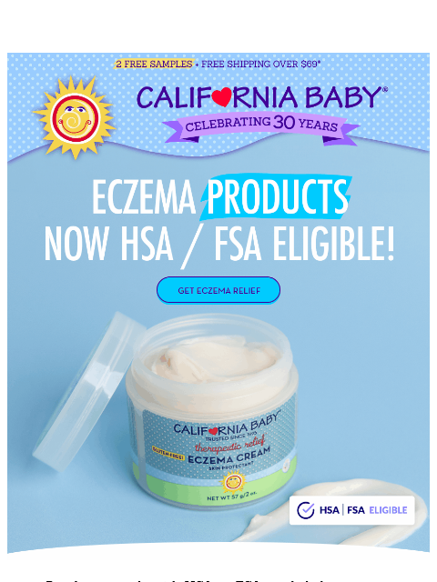 californiababy newsletter: All Eczema Products Are Now HSA/FSA Eligible
