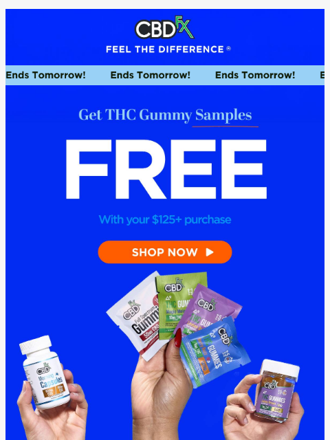 cbdfx newsletter: Hurry, our FREE THC Gummies offer ends soon! 👀