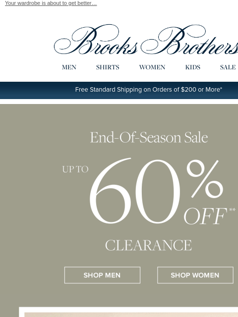 brooksbrothers newsletter: Up to 60% off men’s and women’s favorites. Shop no...