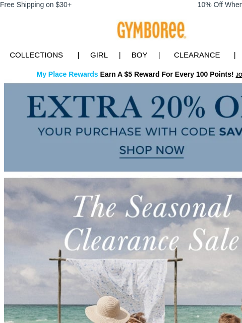 gymboree newsletter: Inside 💌 Extra 20% Off Your Order