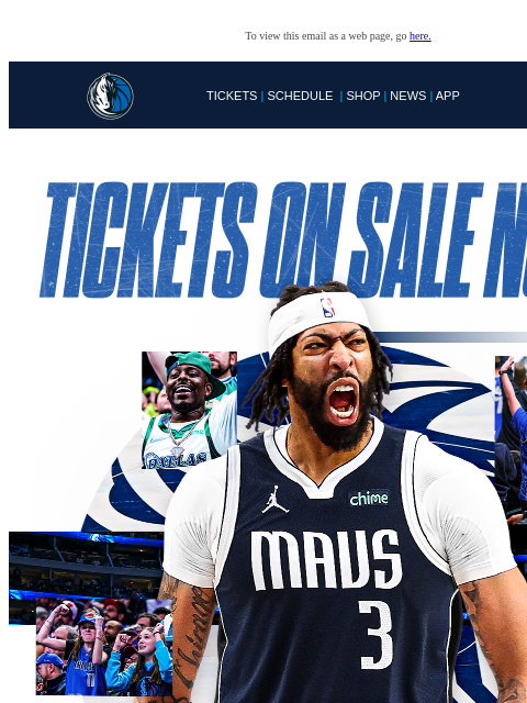 mavsmail newsletter: Mavs Single Game Tickets On Sale Now!