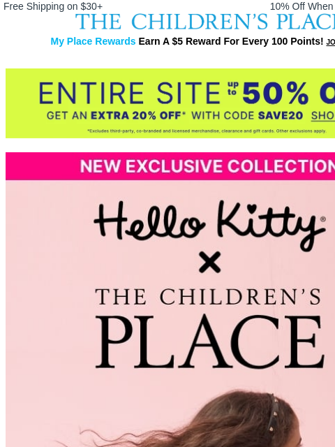childrensplace newsletter: Have you Seen our *Exclusive* Hello Kitty styles y...